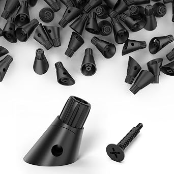 BLIKA 30 Pack Adjustable Baluster Connectors for Round Aluminum Balusters, 3/4" Black Anti-UV Baluster Connectors with Screws for 2945 Stairs, No Drilling, for Deck Handrail Staircase Balusters
