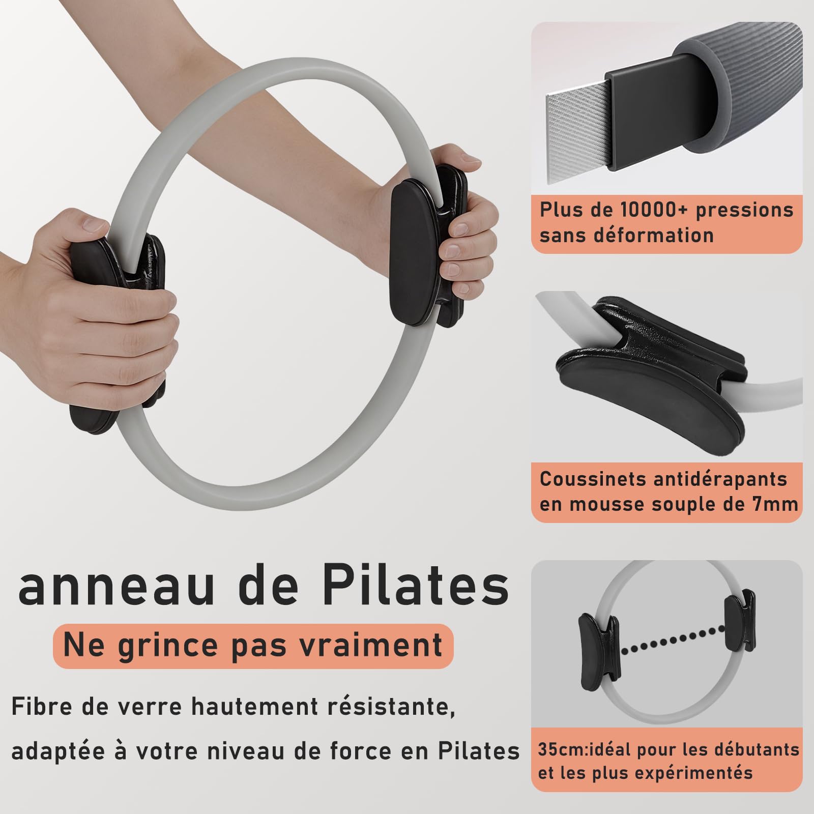 Kit d'anneau de Pilates, équipement de Pilates pour la Maison avec Poids pour Chevilles et Poignets et Bandes de résistance, adapté aux débutants, Excellent Choix de Cadeau pour Femme