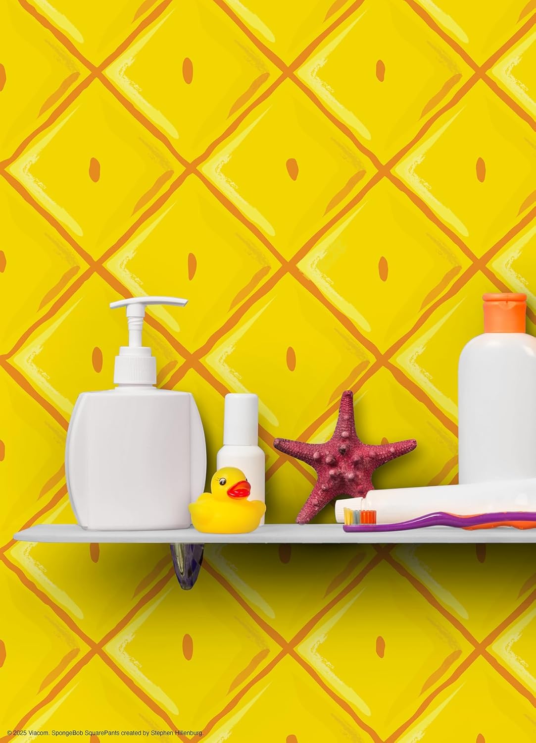 RoomMates Spongebob Squarepants Pineapple Yellow Peel and Stick Wallpaper, RMWS1364