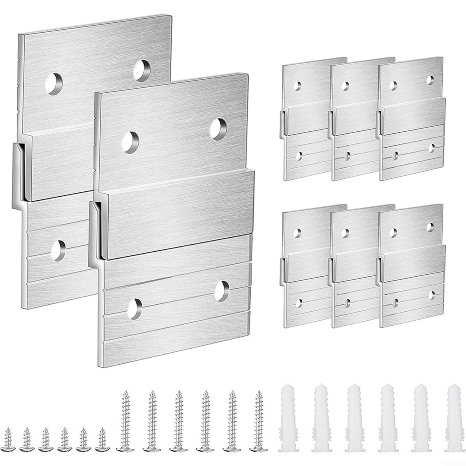 2 Inch Cleat Hanger 16 Pack Heavy Duty Metal Z Bar for Pictures Mirrors and Artwork Compatible with 50 x 50 mm Wood Strips Silver