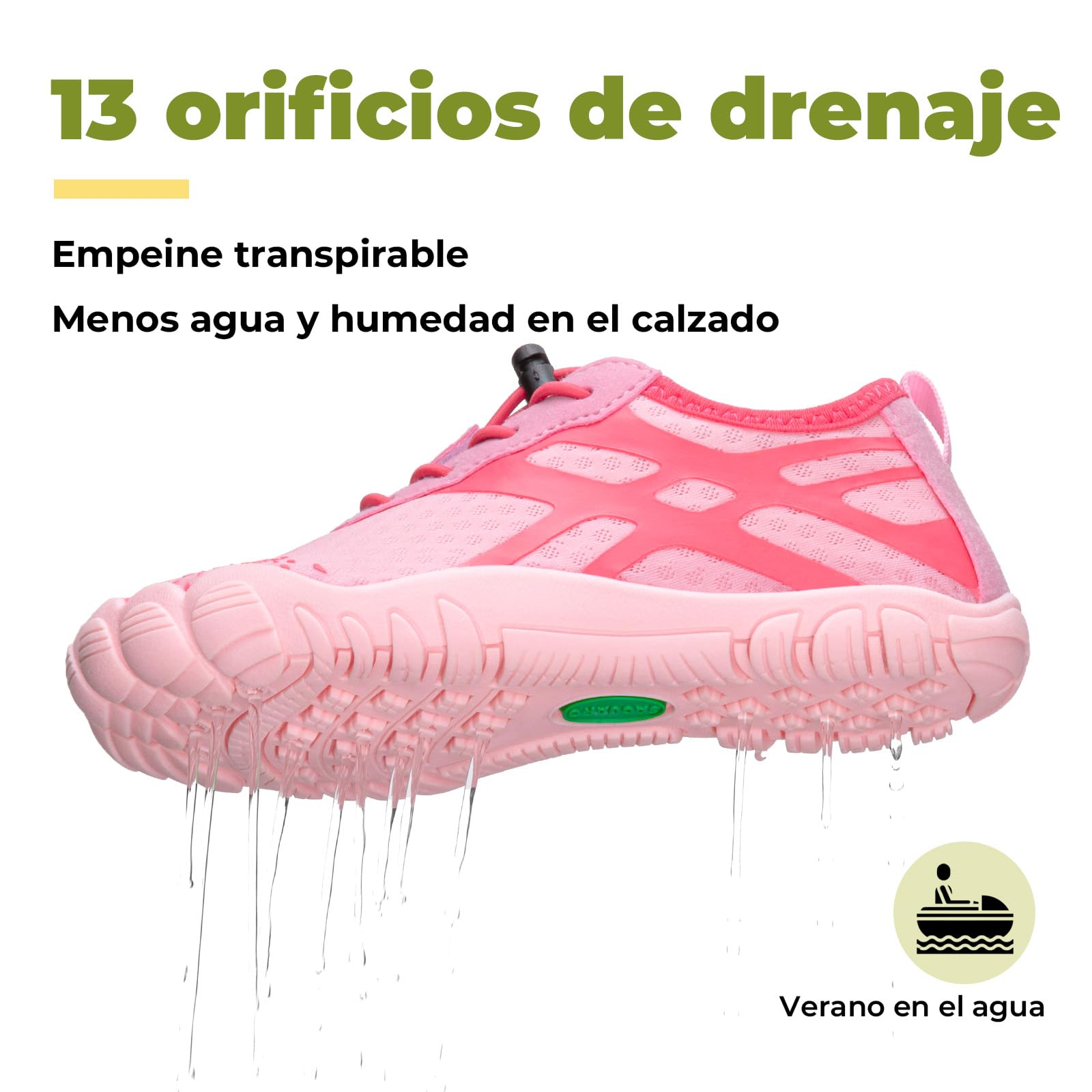 SAGUARO Zapatos de Agua Barefoot para Niños, Escarpines Acuáticos con Puntera Ancha y Secado Rápido para Verano y Actividades Acuáticas, Gr.25-36
