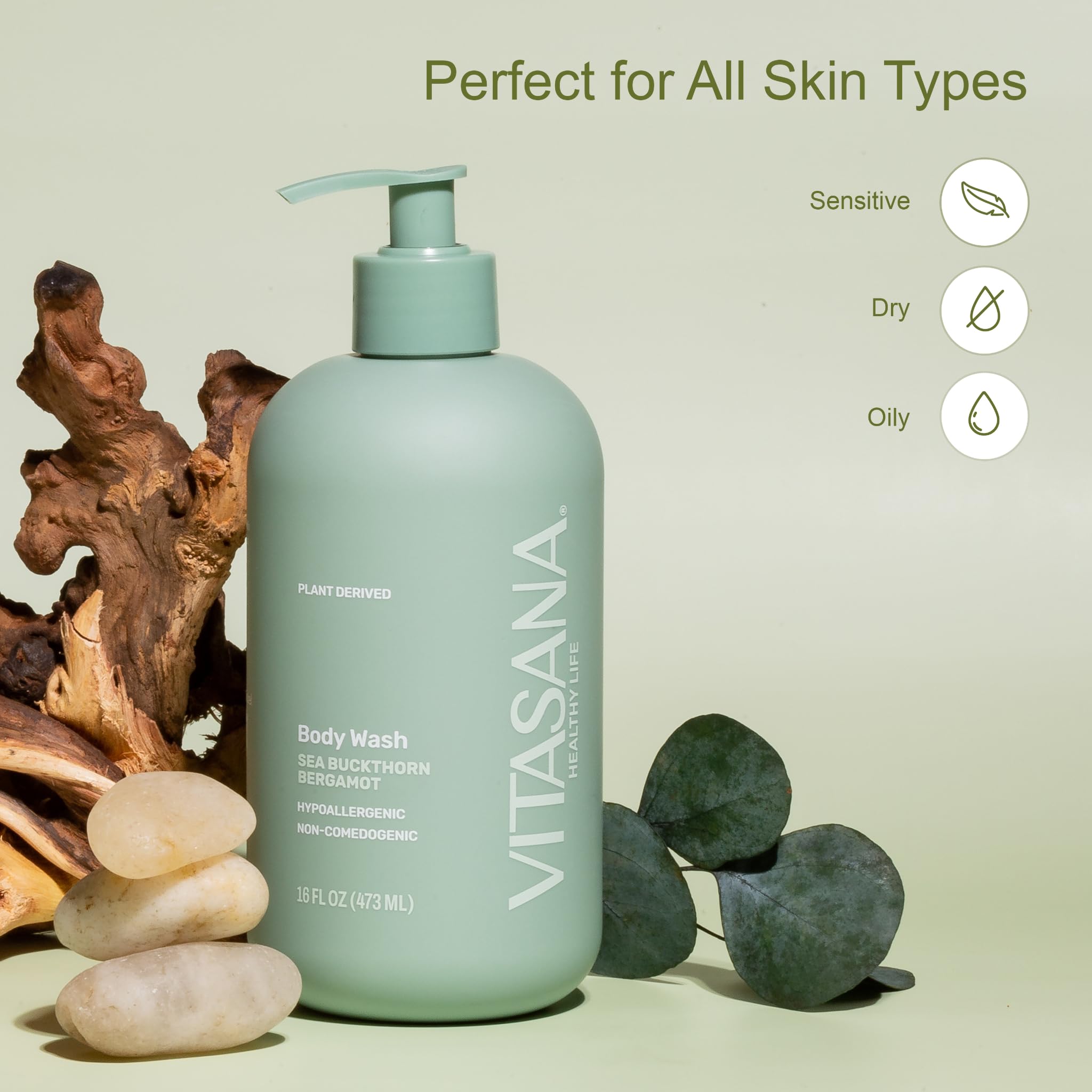 Plant-Derived Body Wash for Sensitive Skin, 16 oz