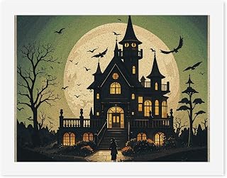 FHECVBN Paint by Numbers Kit for Adults Beginners Black Haunted Mansion Adult Paint by Number Kits DIY Digital Painting Kit Acrylic Oil Painting Kits Home Wall Decor 30x40cm