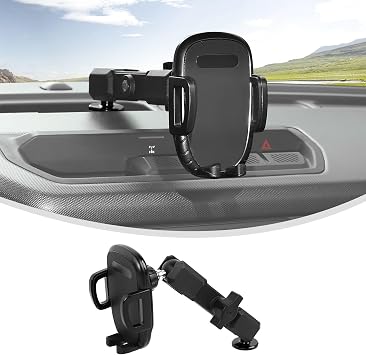 Linskip Dashboard Universal Phone Mount & Smart Phone Holder for 2021-2026 Ford Bronco Raptor & Bronco Accessories 2/4 Door, Rotates Vertical and Horizontal, One-Hand Operation, Interior Accessories
