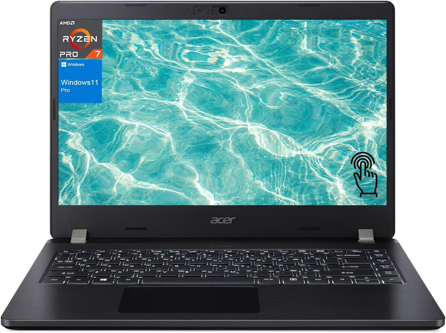 acer TravelMate TMP214 Business Laptop, 14" FHD Screen, AMD