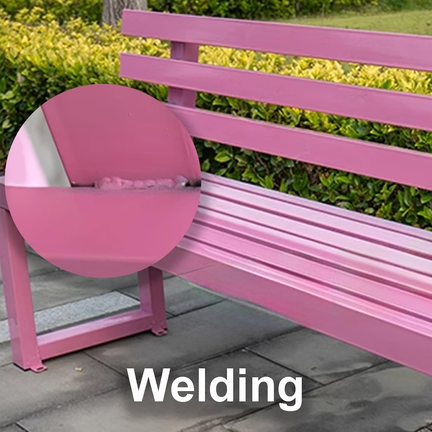 Park Benches, Patio Bench, Garden Bench, Porch Bench Seat, Outdoor Seating Furniture Lounge with Backrest Metal for Backyard, Park(Blue,100x40x80cm)