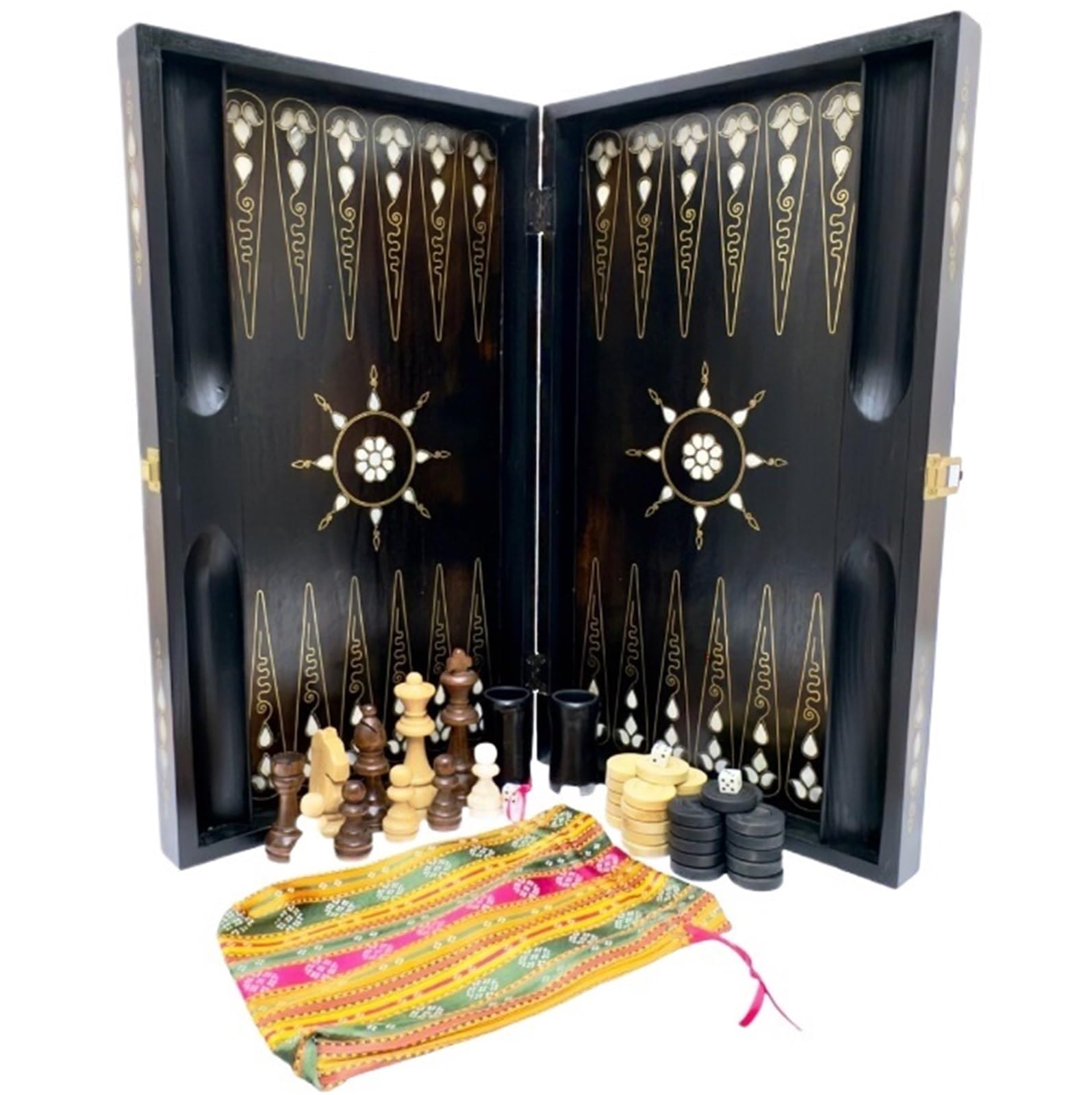 Set di backgammon e dama in legno fatti a mano - Classico gioco da tavolo per famiglie