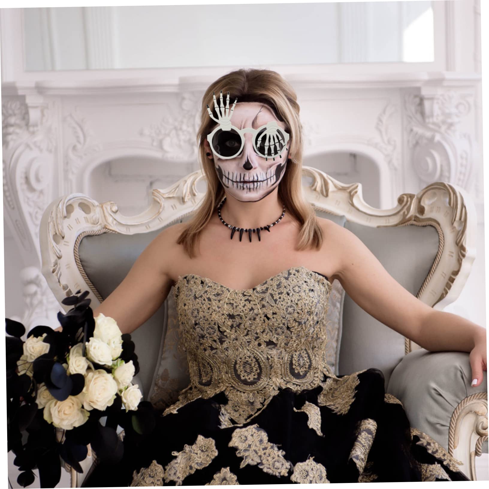 SOIMISS 20stücke Halloween Partybrillen Lustige Dekorative Augenweiden Für Kostümpartys Fotorequisiten Weißen Und Goldenen Designs Für Unvergessliche Momente