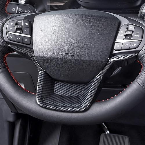 Miniatura 7 de RUIHE 2 fundas de volante de fibra de carbono para Ford Explorer 2020 2021 2022 2023 2024 2025