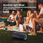 DOSS Boom extrême Pro D100 Haut-parleur Bluetooth avec 140W Le pic, 70W Bold Sound, Extra Bass, 24H Temps de jeu, lumières Beat-Sync, IPX6 Imperméable, Bracelet portable pour l'extérieur, Camping-Noir