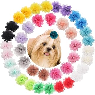 kangaroo 40pcs Flower Small Dogs Hair Bows Alligator Hair Clips Cat Puppy Party Birthday Grooming Hair Accessories