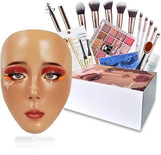 Kit de maniquí de maquillaje, cara de silicon...