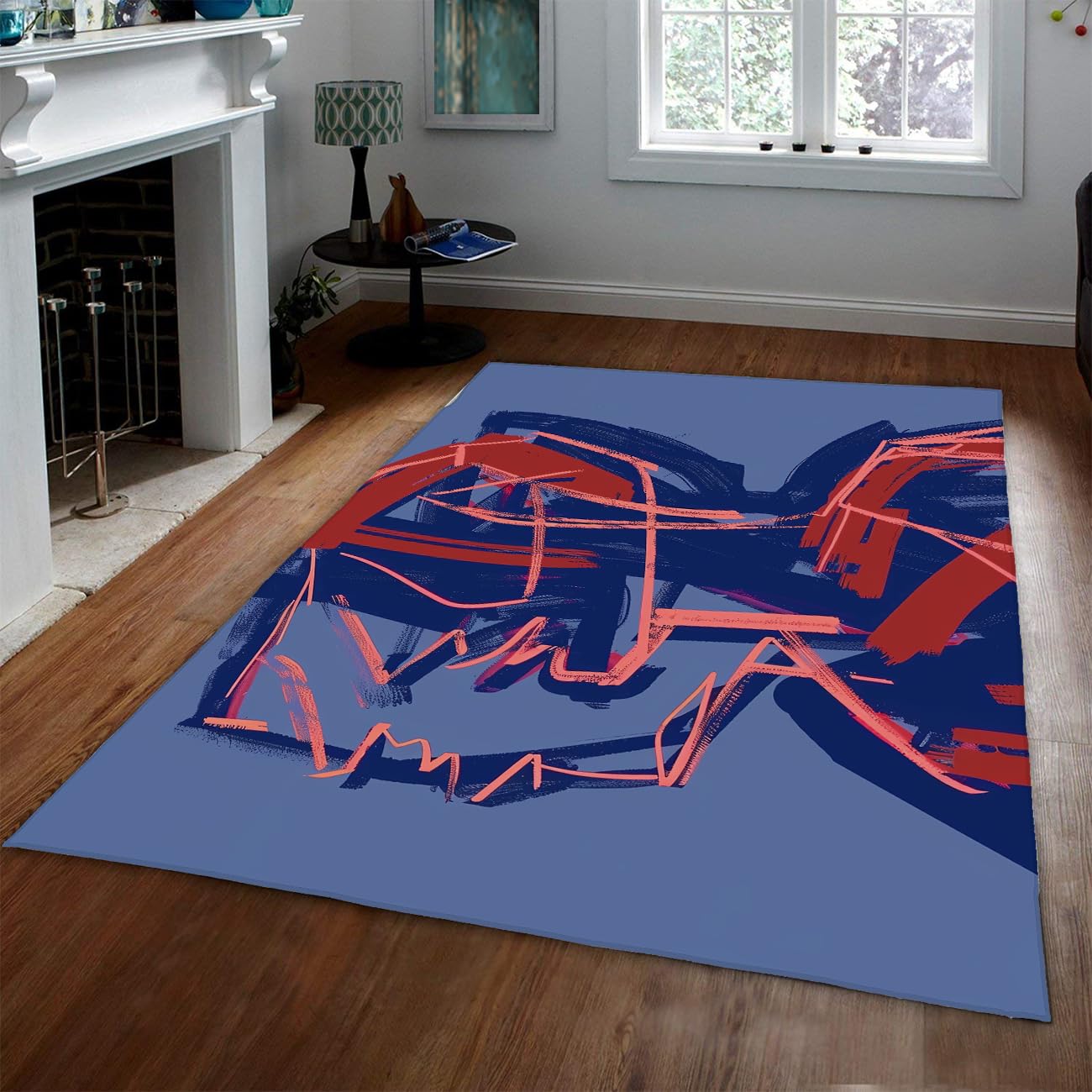 Tapis bleu marine de salon 160x230 doux et antidérapant