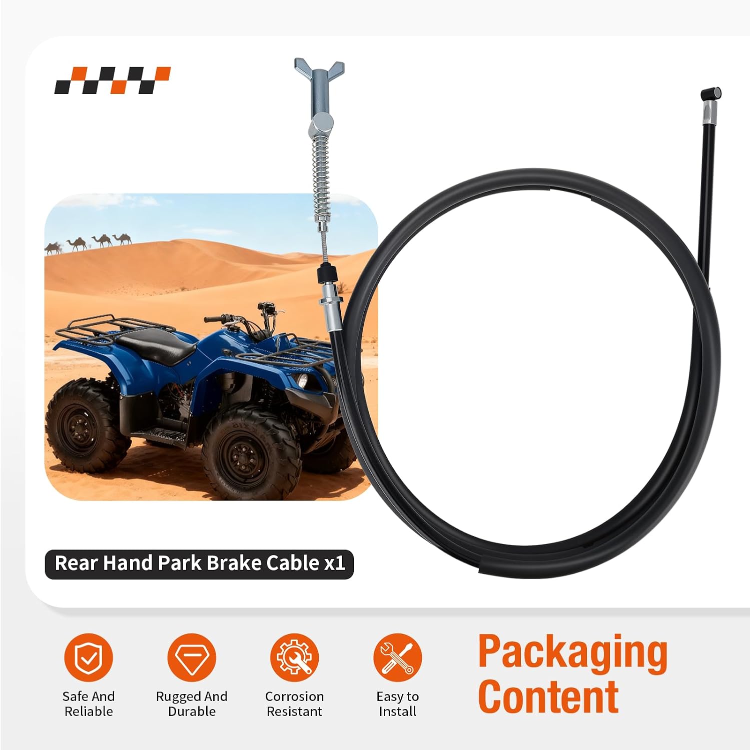 Rear Hand Park Brake Cable For Yamaha Grizzly 350 450 2007-2011 4S2-F6341-00-00 45-4059