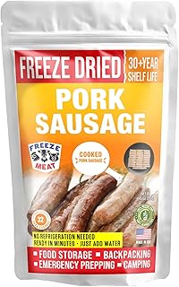 FREEZE DRIED PORK SAUSAGE LINKS Cooked | Family Pack, 2 lbs, 30-Year Shelf Life, No Refrigeration Needed | Perfect for Backpacking, Camping, Emergencies, and Food Storage |MRNA FREE - Freeze Meat - Preserving Your Future