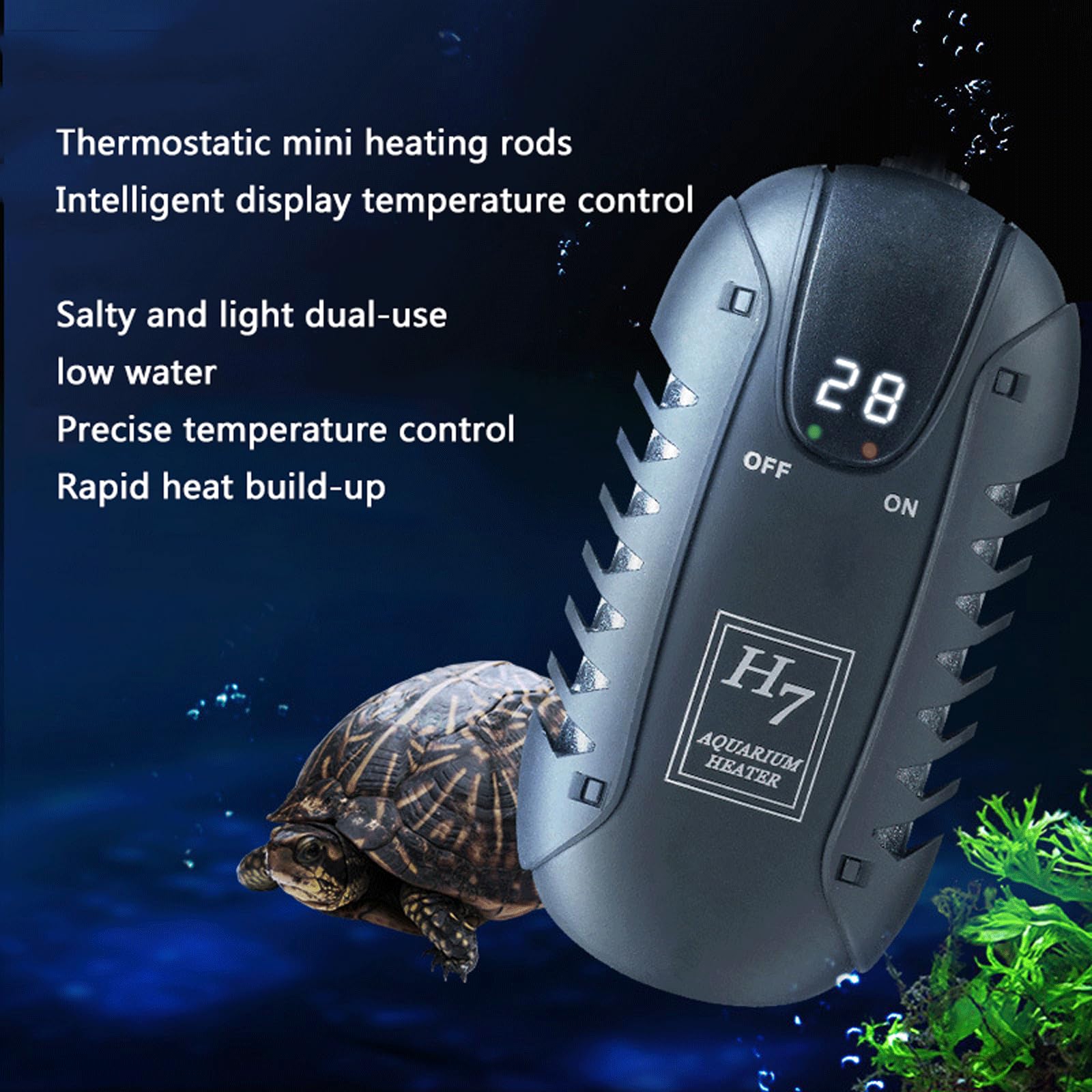 Varilla calefactora para pecera, minicalentador termostático automático de bajo Nivel de Agua a Prueba de explosiones, 100W (300W)