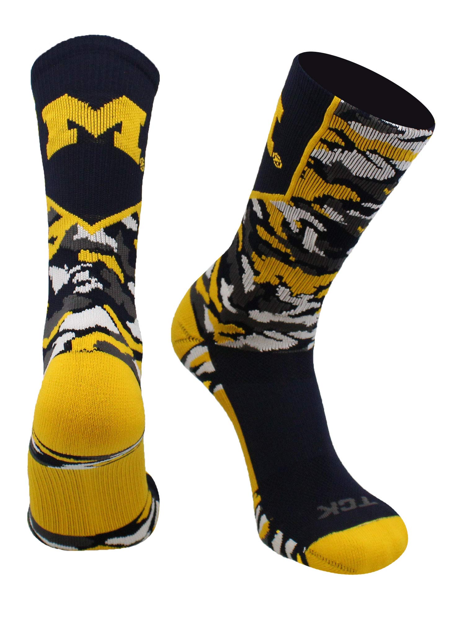 TCK Michigan Wolverines Socks Woodland Camo Crew