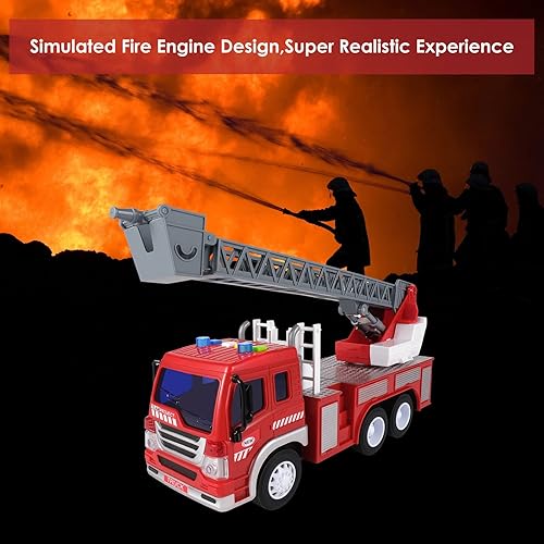 Miniatura 5 de DAMEING Camiones de bomberos para niños juguetes realistas con luces y sonidos para niños vehículos inerciales alimentados por fricción autos de
