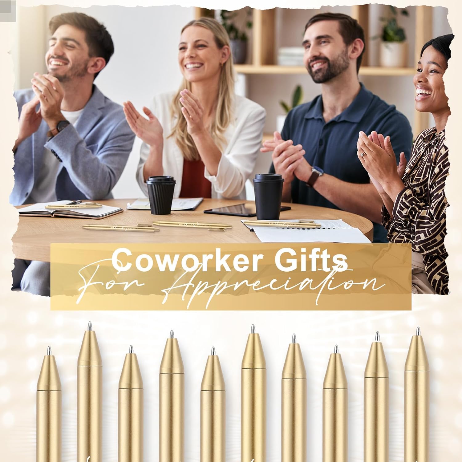 30pcs Thank You Pens Bulk Cute Multicolor Ballpoint Pen for Server Employee Appreciation Gifts for Wedding Guest Teacher Coworker Office Staff Team Nurse Baby Shower Party Supplies (Gold) - Image 6