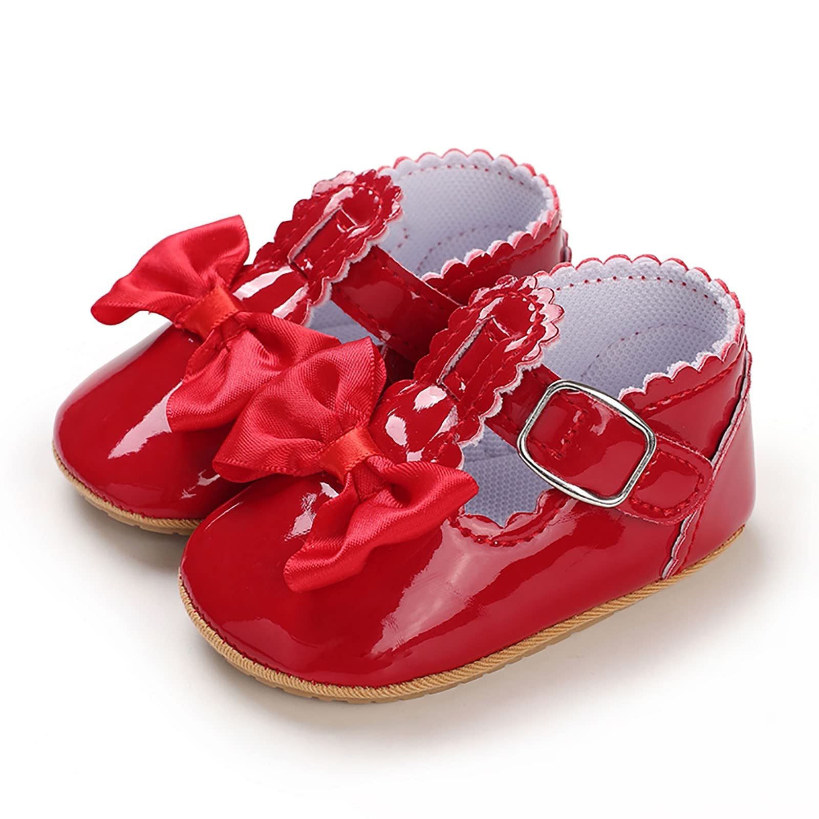 Baby Girls Boys Sandals Infant Toddler Hook & Loop Shoes First Walkers Prewalkers Flat Shoes Cute Summer (Red, 13=3)