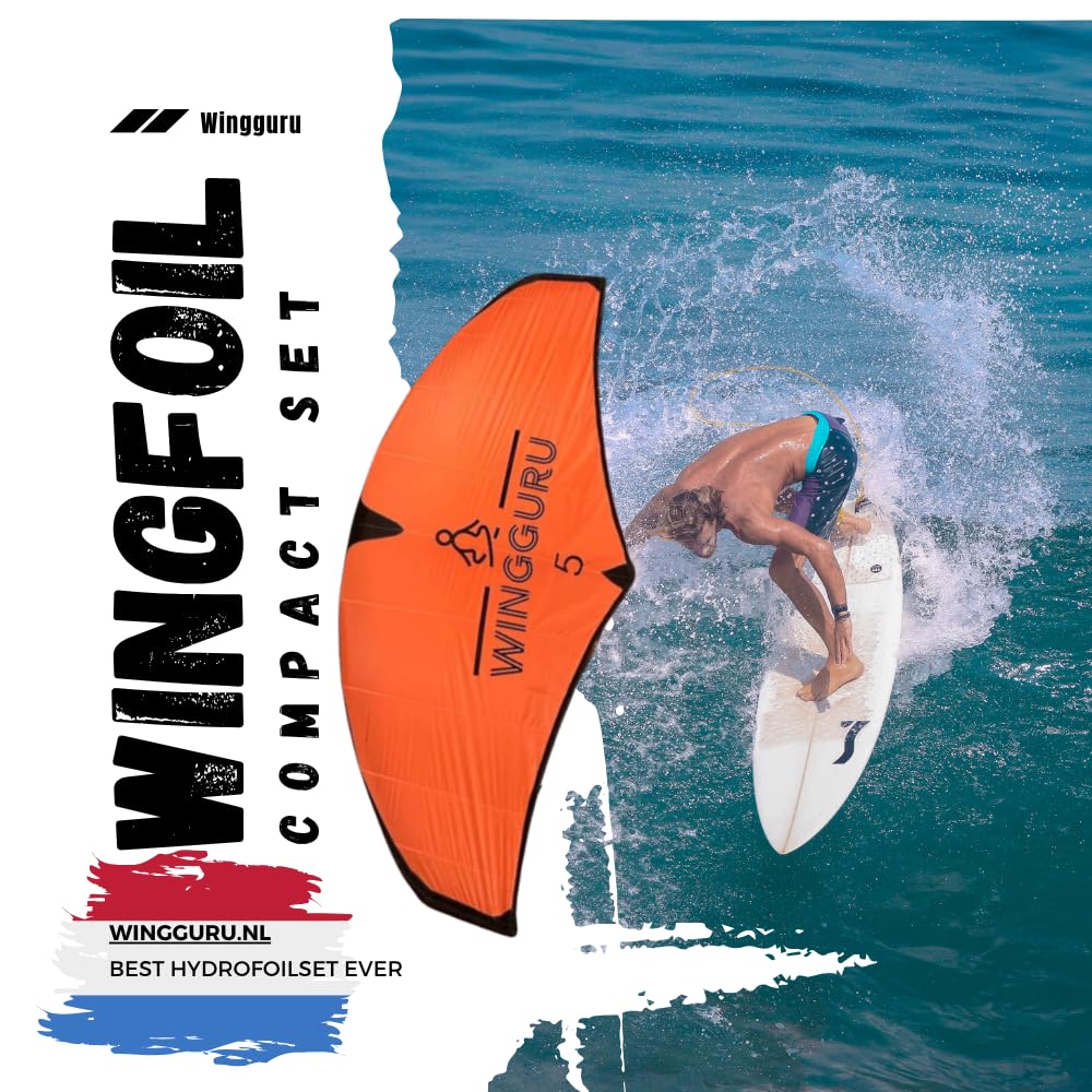 Set completo per wingsurf, tavola da 140 l e 110 l con ala da 5 m², ideale per principianti e esperti, tutti gli accessori inclusi