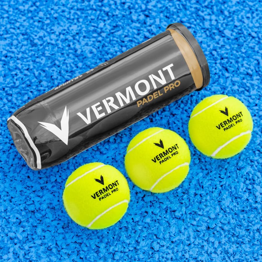 Vermont Padel Pro Balls | Premium Padel Balls Approved by International Padel Federation – Available in Pressurized Tubes - Ideal for Professional Play & Advanced Players