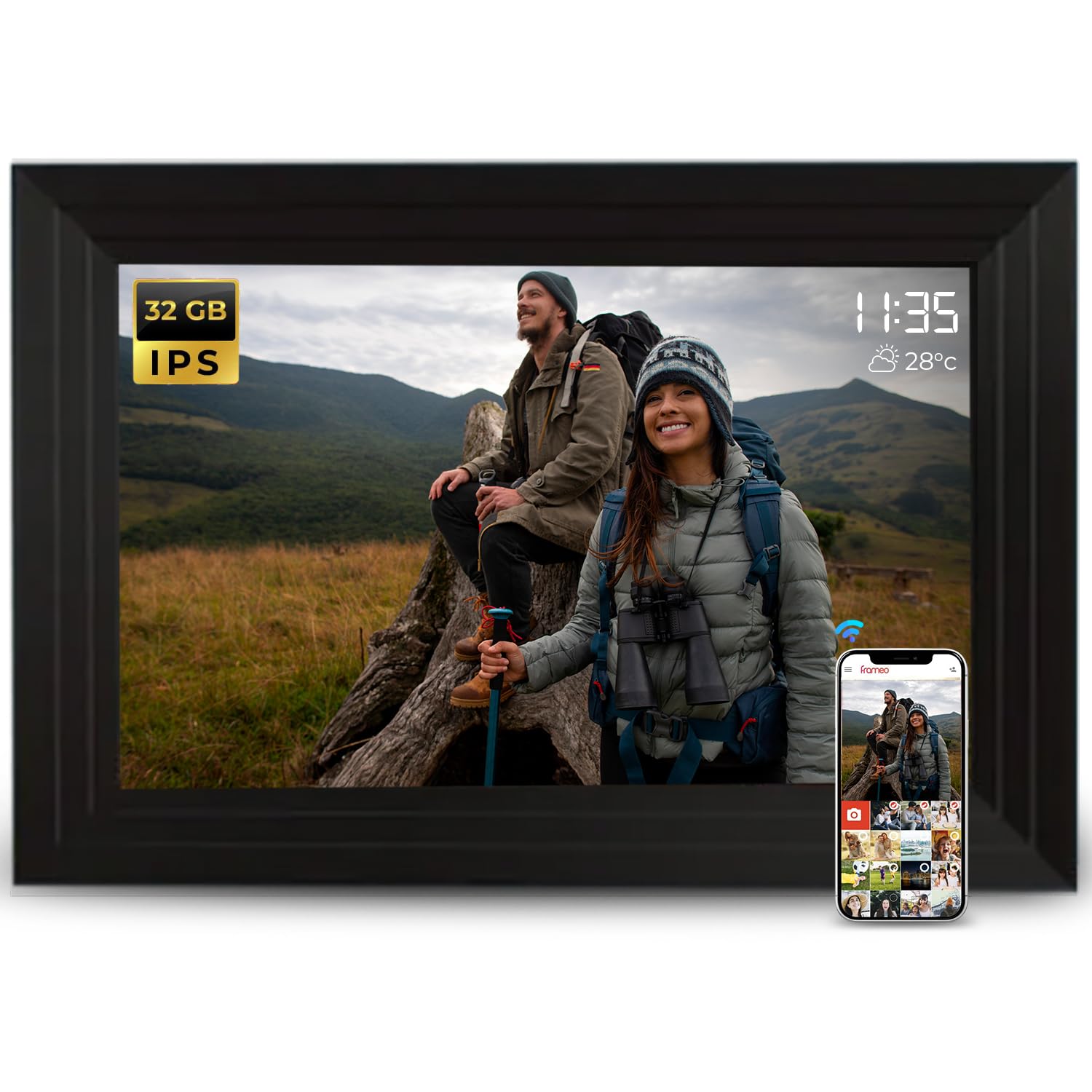 Lifelong Electronics 10.1 Inch (25.65 CM) Digital Photo Frame with Slideshow, Video & Sound – IPS HD Auto-Rotate Touch Screen, Wi-Fi & 32GB Memory - Desktop/Wall Mounted - Share Files with Frameo App-picture-11