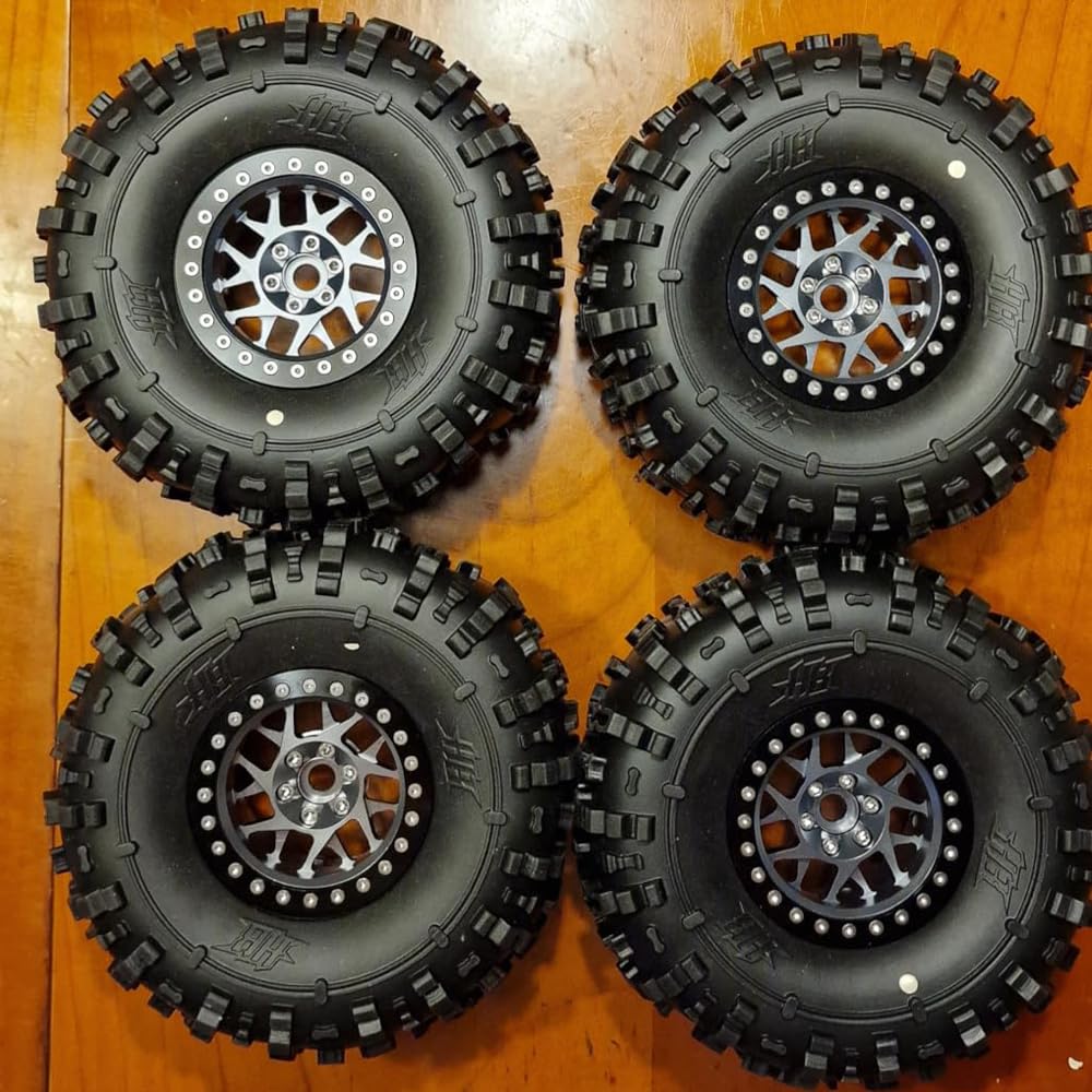 4 Stück 2.2 Titan Beadlock Felgen für SCX10 TRX4 TRX6 1/10