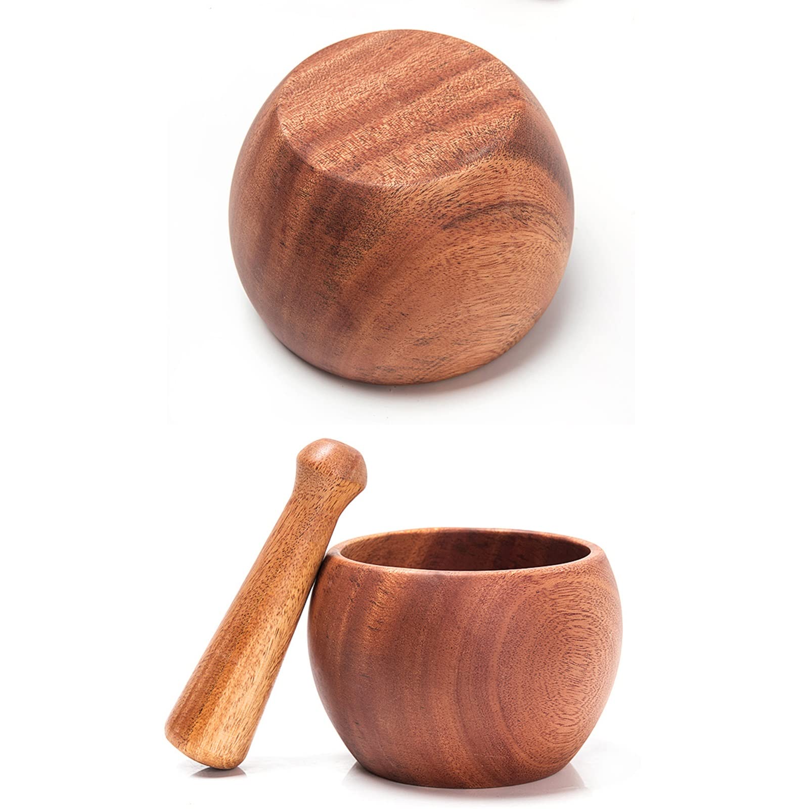 Mörser und Stößel, Mörser und Stößel, Stößel und Mörserschüssel-Set aus Holz, Rührschüssel, Knoblauch- und Pfefferpresse, Fleischwolf, Mühle, Zerkleinerer, Zerkleinerer,