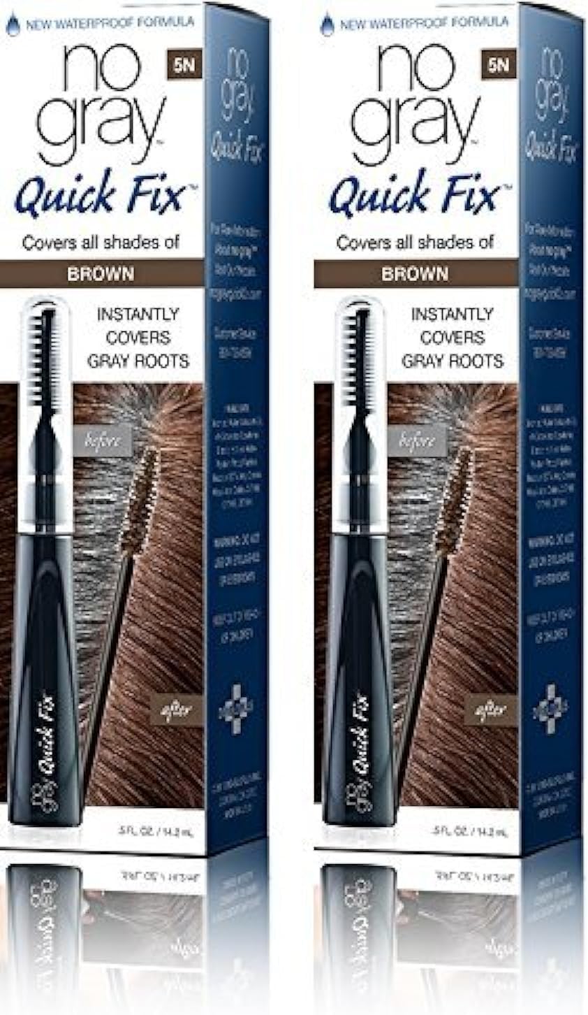 No Gray Quick Fix Instant Touch-Up for Gray Roots (Set of 2, Brown (M. Brown)) by No Gray Quick Fix