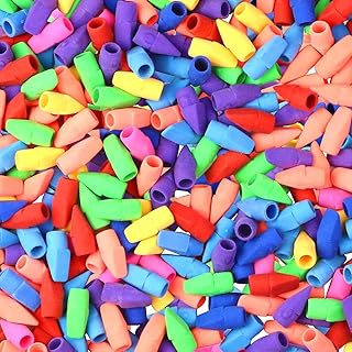 Generic Multicolor Pencil Top Erasers - 50Pcs, Round, Oval, Non-Abrasive, Plastic