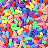 Generic Multicolor Pencil Top Erasers - 50Pcs, Round, Oval, Non-Abrasive, Plastic