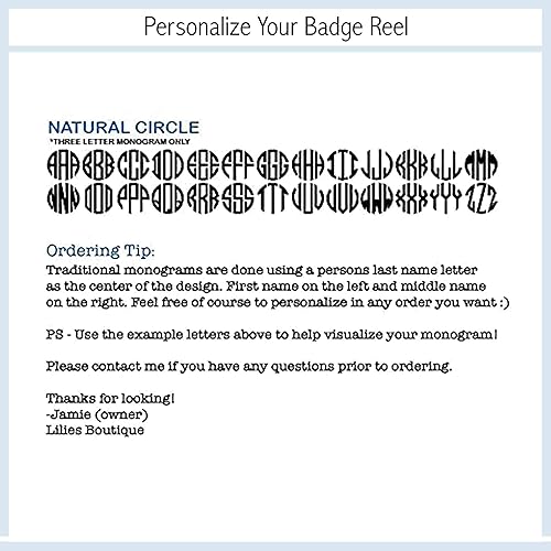 Miniatura 3 de Gray Crosshatch Textured Monogrammed Badge Reel Retractable with Choice of Color