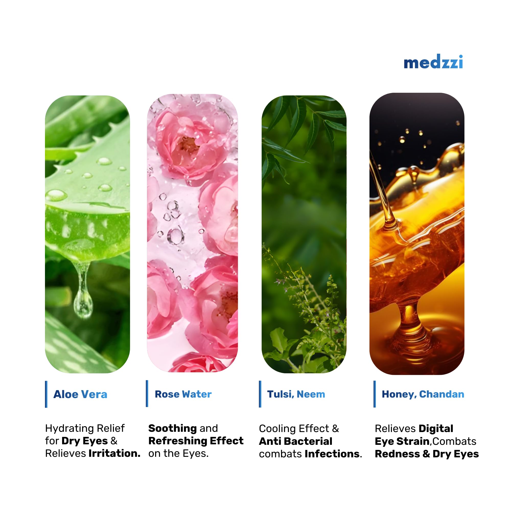 Clear Vision Eye Drop | Ayurvedic Formula | Daily Use Eye drops with Aloe Vera, Rose Water, Honey, Neem & Tulsi | 10ml