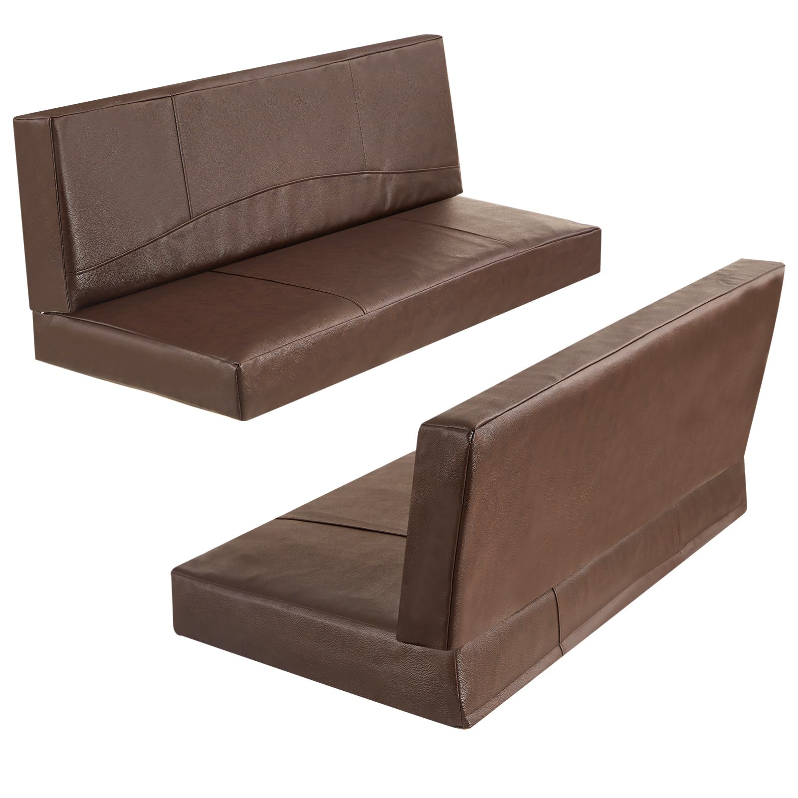 Barydat 2 Sets 40 Inch RV Dinette Cushions Replacement Camper Cushions RV Dinette Booth Seating Backrest with Memory Foam Camping Accessories for Campers Trailer Bed(Mahogany)