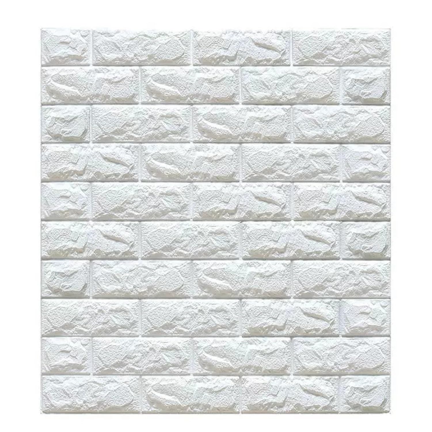 Panneaux muraux 3D amovibles | Revêtement mural brique blanc imperméable