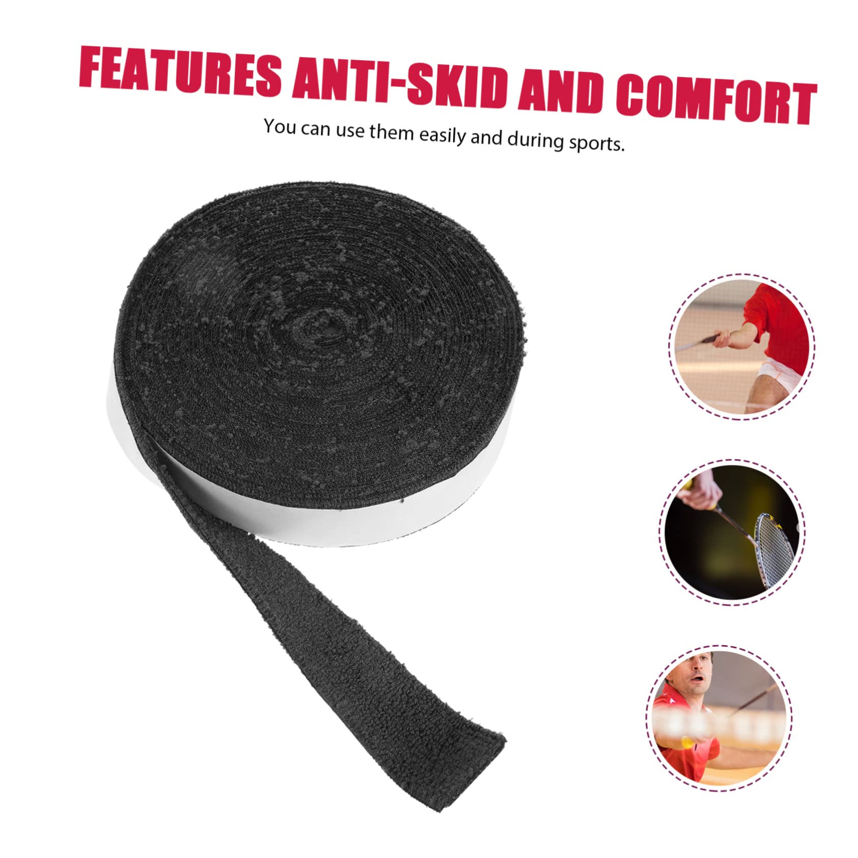 INOOMP 5 Rotoli Racchetta Grip Nastro Antiscivolo Racchetta Tennis Overgrip Manico Badminton Avvolgere Racchetta Asciugamano Avvolgere Manico Tennis Fascia Badminton Fascia