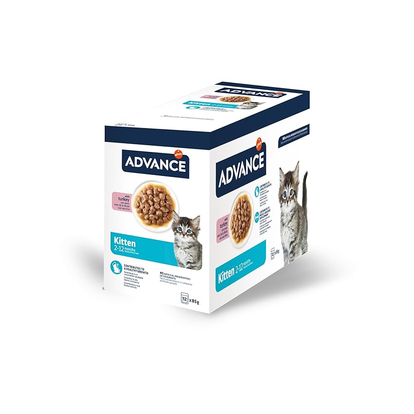 Advance Cibo Umido per Gattini con Tacchino - Multipack 12 x 85g - Total 1.02kg
