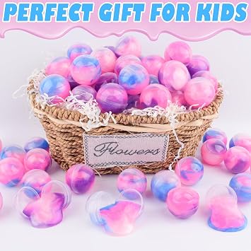 24 Pack Unicorn Galaxy Slime Balls, Slime Party Favors for Boys and Girls, Wet, Non-Sticky, Mess-Free, Stress Relief, Super Soft Toy for Kids, Birthday Gift, Goodie Bag Stuffers
