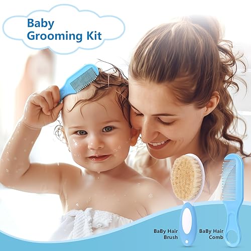 Miniatura 7 de Megainvo Kit de aseo para bebé, kit de cuidado de 24 piezas, juego de recortador de uñas para bebé con luz, kit de cuidado esencial para recién