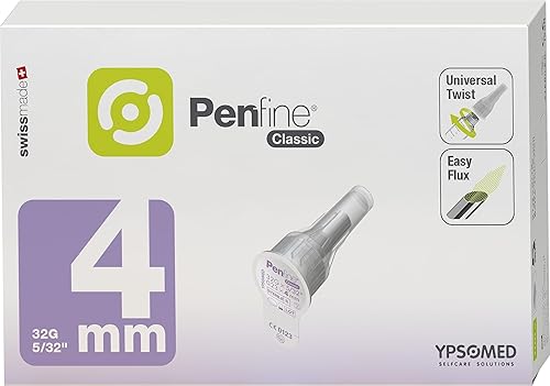 Penfine Aguja clásica para bolígrafo, 32G x 0.157 in, 100ct, fabricación suiza, ajuste universal