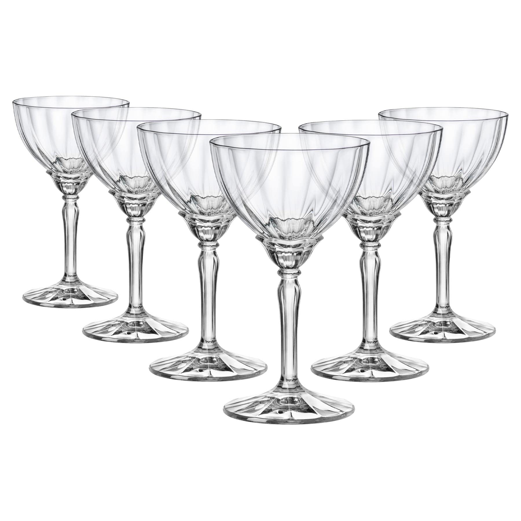 Bormioli Rocco 6X Clair 240ml Florian Coupes Cocktail Champagne - Ancien Verre Expresso Martini Prosecco Vin Gin Coupe Verres Ensemble-Cadeau