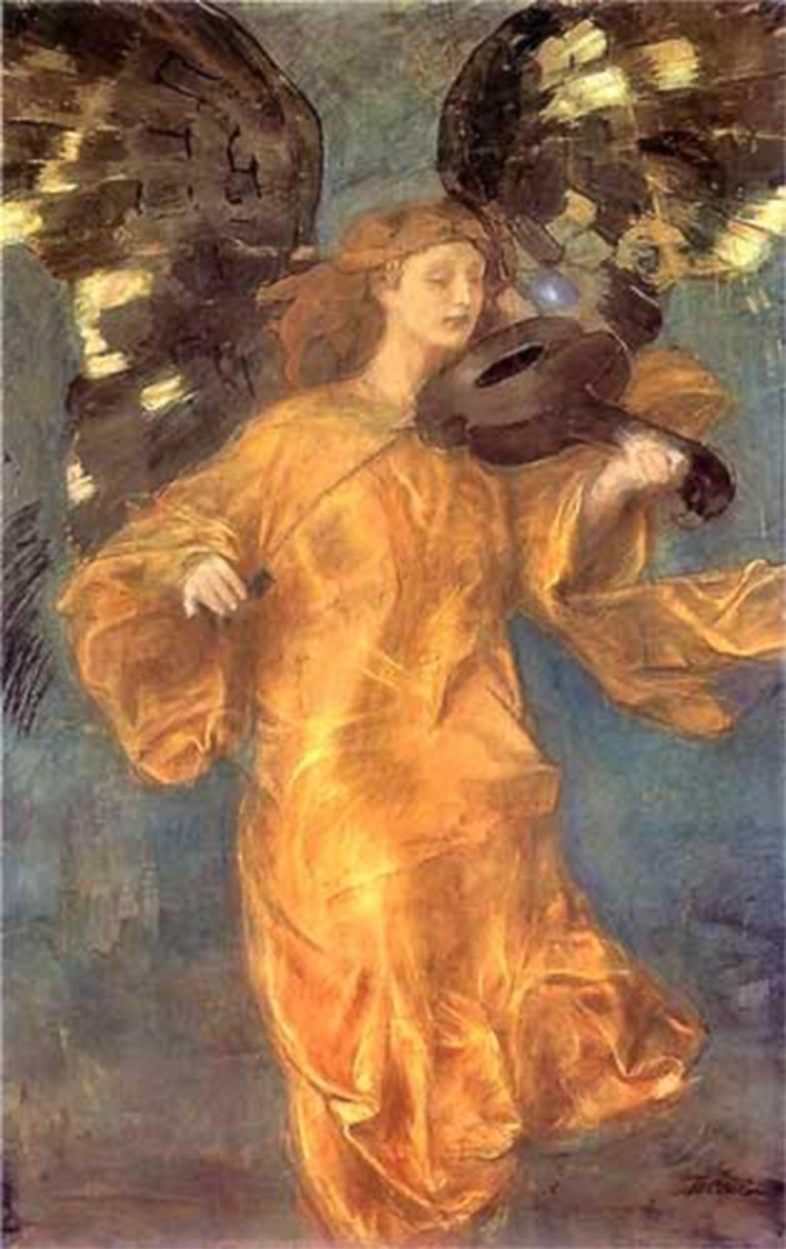 Peinture murale l'Ange d'Or Theodor Axentowicz affiche impression toile 60x90cm