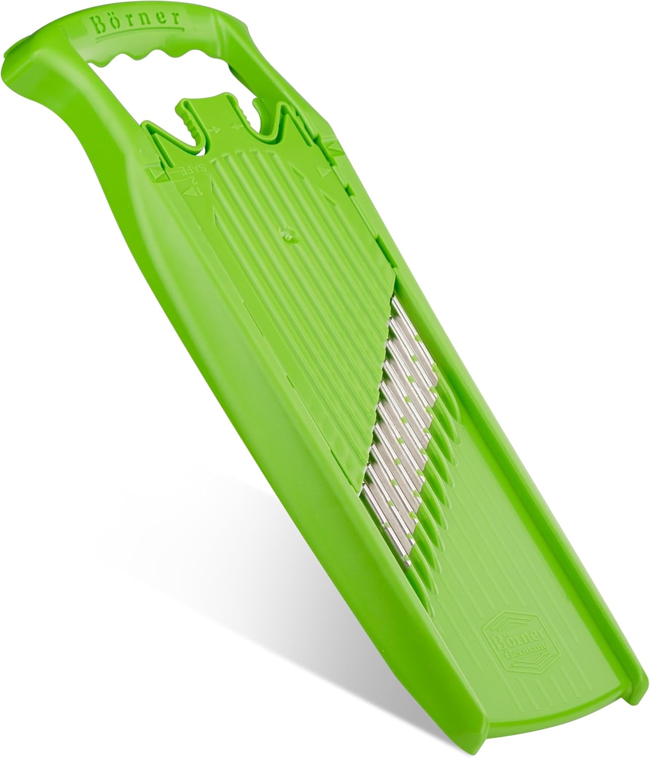 Börner by Reston Lloyd Wave-Waffle Power Line • Crinkle Cut/Spirelli Vegetable Slicer • Slicer for Wave Waffle Cut Style • Multiple Thickness Options • Made in Germany, Lime