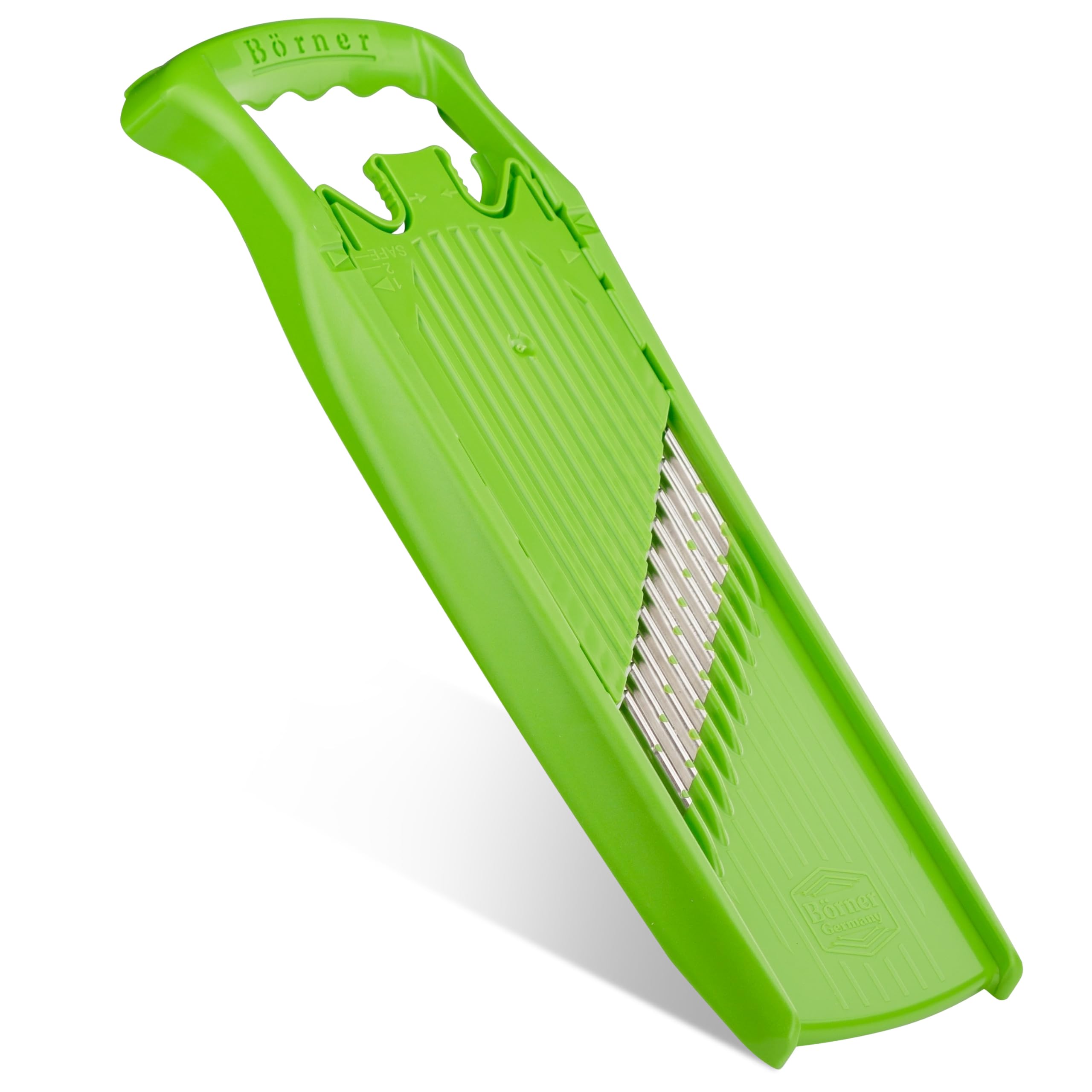 Börner by Reston Lloyd Wave-Waffle Power Line • Crinkle Cut/Spirelli Vegetable Slicer • Slicer for Wave Waffle Cut Style • Multiple Thickness Options • Made in Germany, Lime