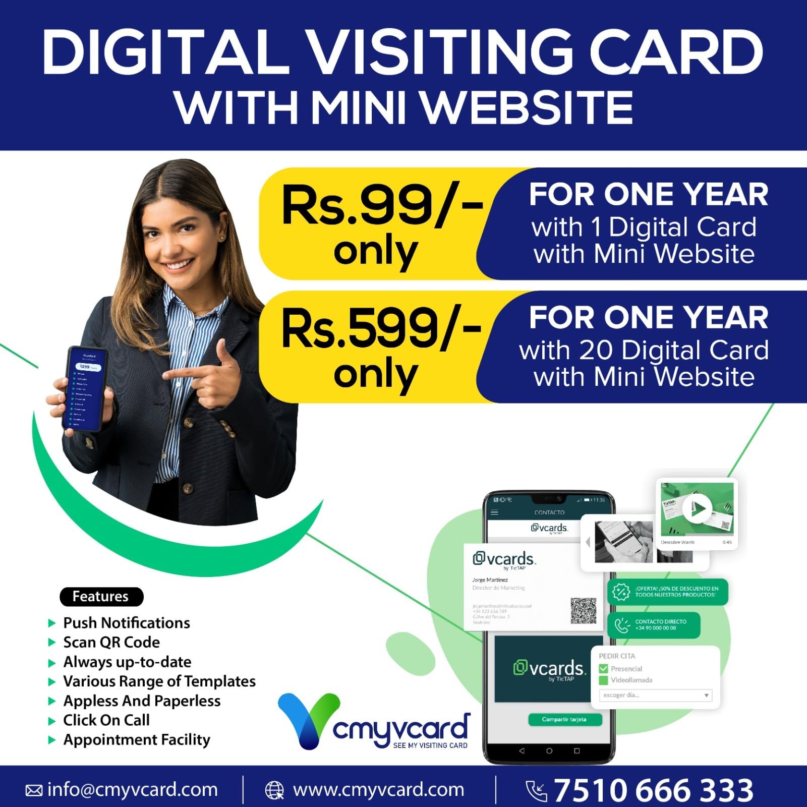 Apple Infotech Digital Visiting Card With Mini Website (For 1 Year with 20 Digital Card)-image-5