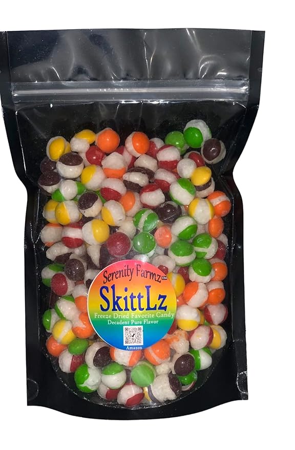 Serenity Farmz Freeze Dried Skittlez Puff Candy Hand