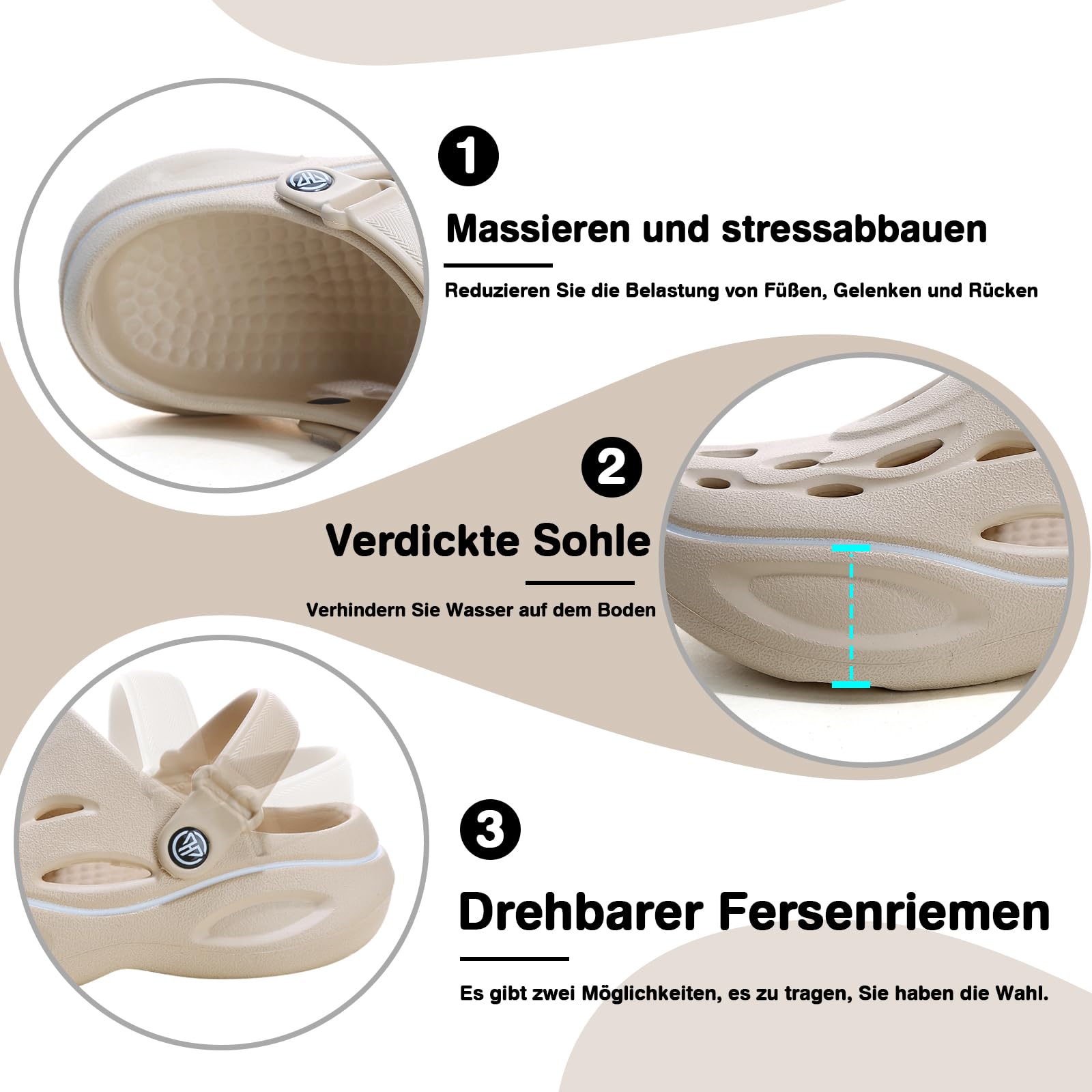 Zoccoli Sanitari Donna, Comfort Traspirante Ciabatte Sanitarie Uomo, Antiskid Sabot Ultra Leggeri Scarpe Infermiere, Estive Scholl Zoccoli Sanitari