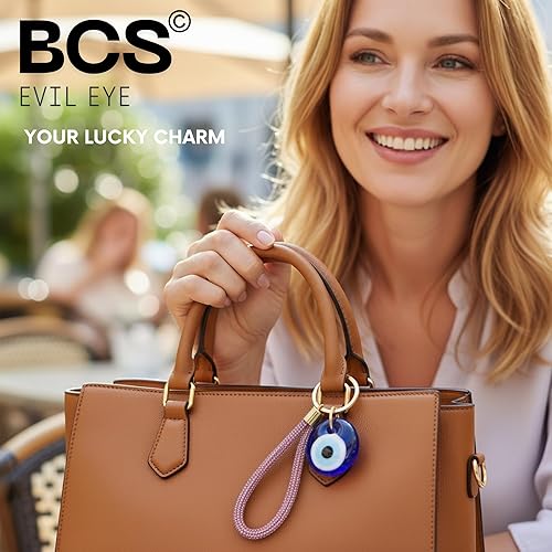 Miniatura 3 de BCS Evil Eye Keychain Bag Charm - Good Luck & Protection Amulet - Car Keyring Purse Accessories for Women