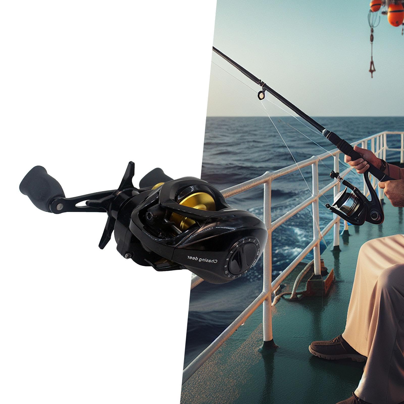 harayaa Moulinet de pêche Baitcasting, équipement Facile à Utiliser, Lisse et Puissant, pour la Truite, la Carpe, poignée Confortable